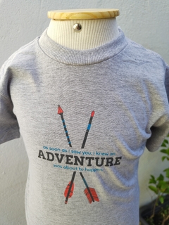 T-shirt Masculina Adventure cinza mescla