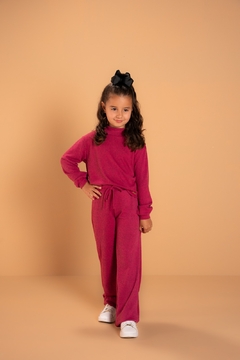 CONJUNTO MALHA TRICÔ INFANTOJUVENIL - COR MAGENTA na internet