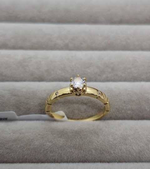 Anel Solitário 8 Micro Zircônia