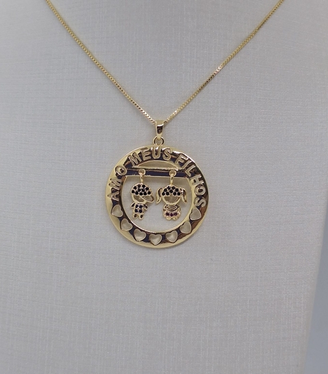 Gargantilha Amo Meus Filhos Ouro