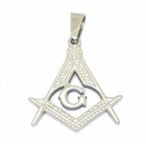 PINGENTE MAÇONARIA GRANDE AÇO INOX