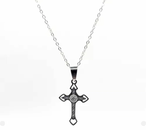 CORRENTE CRUCIFIXO SÃO BENTO AÇO INOX