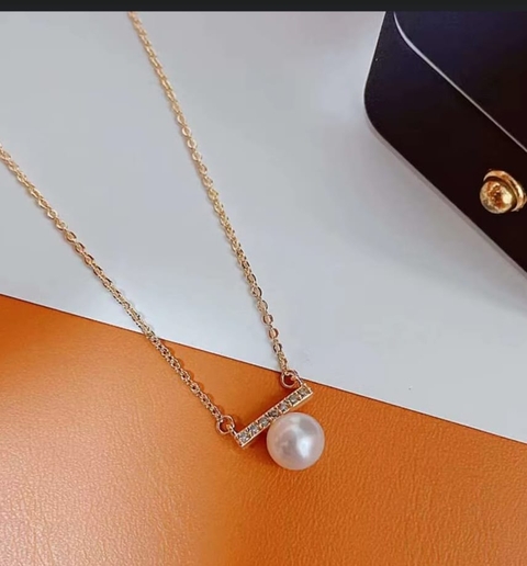 CHOKER PEROLAS UNICA ZIRCONIA OURO