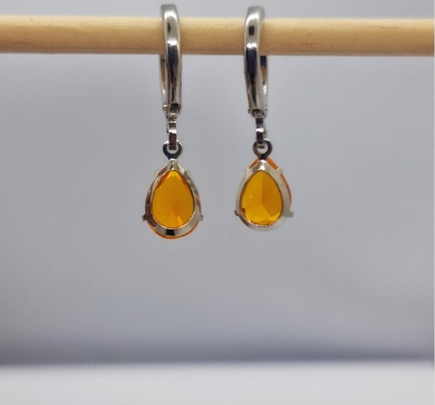 BRINCO CLIC GOTA CRISTAL PRATA 788