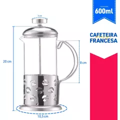 Cafeteira Francesa Cremeira 600ml Inox Leite Café Chá 3