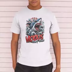Camiseta Masculina Básica GuGi Tubarao Vicious Surf Club Shark Praia