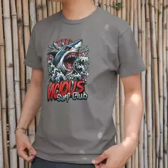 Camiseta Masculina Básica GuGi Tubarao Vicious Surf Club Shark Praia - loja online