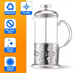 Cafeteira Francesa Cremeira 600ml Inox Leite Café Chá 3 na internet