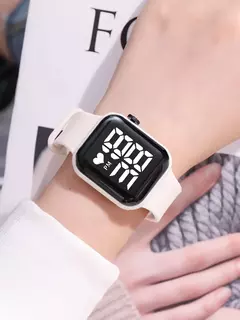Relógio de pulso digital com led relógios msculino feminino unissex criança
