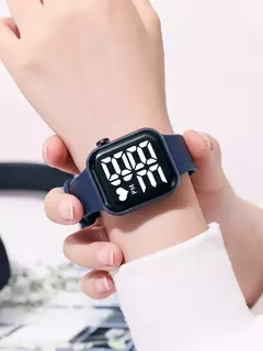 Relógio de pulso digital com led relógios msculino feminino unissex criança - comprar online