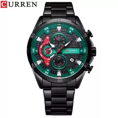 Imagem do CURREN Relógios de aço inoxidável para homens moda criativa mostrador