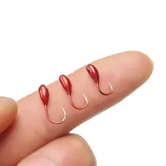 Anzol 10Pcs Vermelho Derrubado Cabeca Lifelike Lure Isca Carp Ganchos De Pesca na internet