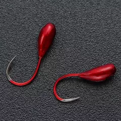 Anzol 10Pcs Vermelho Derrubado Cabeca Lifelike Lure Isca Carp Ganchos De Pesca