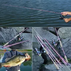 varas de fibras para pesca isca 2.1m 2.4m 4 pedaços de