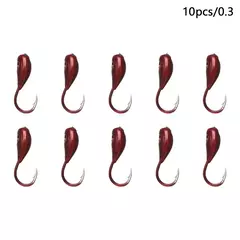 Anzol 10Pcs Vermelho Derrubado Cabeca Lifelike Lure Isca Carp Ganchos De Pesca - comprar online