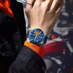 Imagem do CURREN Relógios de aço inoxidável para homens moda criativa mostrador