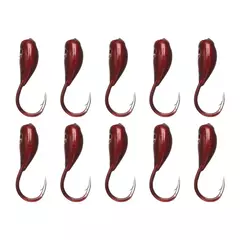 Imagem do Anzol 10Pcs Vermelho Derrubado Cabeca Lifelike Lure Isca Carp Ganchos De Pesca