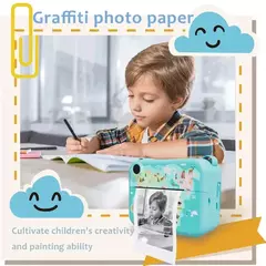 Câmera digital infantil para fotografia mini impressora portátil térmica ins - comprar online