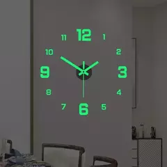 3d relógio de parede luminoso sem moldura acrílico diy relógio digital adesivo
