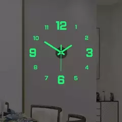 3d relógio de parede luminoso sem moldura acrílico diy relógio digital adesivo na internet