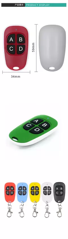 Controle Remoto Universal para Porta da Garagem Controle Remoto Chave Duplicad - loja online