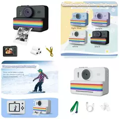 Câmera digital infantil para fotografia mini impressora portátil térmica ins