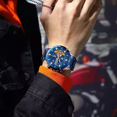 Imagem do CURREN Relógios de aço inoxidável para homens moda criativa mostrador