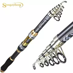 Sougayilang 2 1m 3 6m vara de pesca giratória truta de carbono carpa vara de pe - comprar online