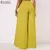ZANZEA-Calças plissadas elegante flare de cintura alta feminina - Donne50.online