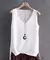 Blusa de malha sem mangas feminina, camisa com gola V - loja online