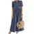 Vestido retrô feminino, manga curta, gola virada para baixo, botão, longo - Donne50.online