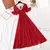 Imagem do Vestido feminino de chiffon de manga curto com babados, decote v, cintura alta,