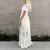 Vestido feminino com renda fora do ombro, retalhamento elegante, gola V, alça e - comprar online