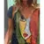 Camiseta feminina com decote em V estampada