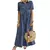 Vestido retrô feminino, manga curta, gola virada para baixo, botão, longo - Donne50.online