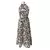 Maxi vestido tropical boho moda estampado halter sem costas - Donne50.online