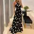 Maxi vestido tropical boho moda estampado halter sem costas na internet