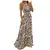 Maxi vestido tropical boho moda estampado halter sem costas - comprar online