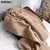 Calça reta feminina casual com cordão, cintura alta solta