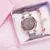 Imagem do Relógio romântico do céu estrelado feminino, pulseira de couro