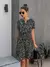 Vestido feminino com babado, casual, verão, botões na internet