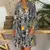 Vestido com estampa floral feminino manga comprida gola V