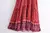 Vestido maxi com estampa floral vintage feminino, decote em V - loja online