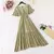 Vestido feminino de chiffon de manga curto com babados, decote v, cintura alta, - comprar online