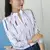 Blusas estampa listra, manga comprida casual - loja online