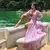 Imagem do Vestido feminino de chiffon tecido confortável, sem rugas