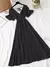 Vestido feminino de chiffon de manga curto com babados, decote v, cintura alta, - comprar online