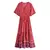 Vestido maxi com estampa floral vintage feminino, decote em V na internet