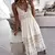 Vestido feminino com renda fora do ombro, retalhamento elegante, gola V, alça e na internet