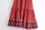 Vestido maxi com estampa floral vintage feminino, decote em V